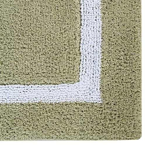 Better Trends Toilet Rugs U Shaped 100% Contour Bathroom Rugs Sage & White 20" x 20" Extra Soft & Thick, Water Absorbent, Reversible, Machine Washable, Tufted Bath Mats Hotel Collection - color: Sage & White, size: 1'8" x 1'8" (20" x 20")