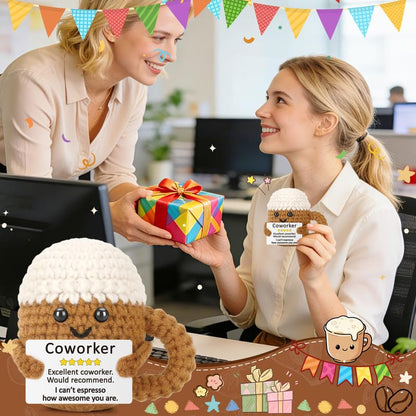 Xinezaa Mini Appreciation Farewell Coffee Gifts for Coworker Women Men | Gifts for Colleague Work Friend Employee Boss, Funny Handmade Crochet, Goodbye Leaving Thank You Birthday Christmas - style: Coworker
