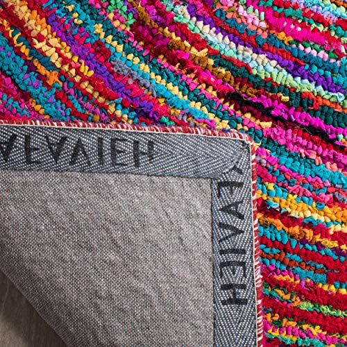 SAFAVIEH Area Rug 8x10 - Nantucket Collection - Large - Multi, Handmade Cotton, Ideal for Living Room, Bedroom, Office, Dining Space (NAN315A) - size: 8' x 10' (Rectangular)