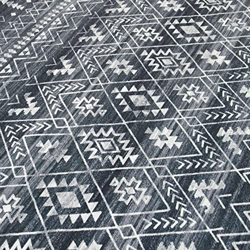 ReaLife Machine Washable Area Rug Runner - Living Room Bedroom Bathroom Kitchen Entryway Office - Padded Low Pile Stain Resistant Premium - Geometric Moroccan Diamond - Jace 2'6" x 6' - color: Jace, size: 2'6" x 6' (Rectangular)