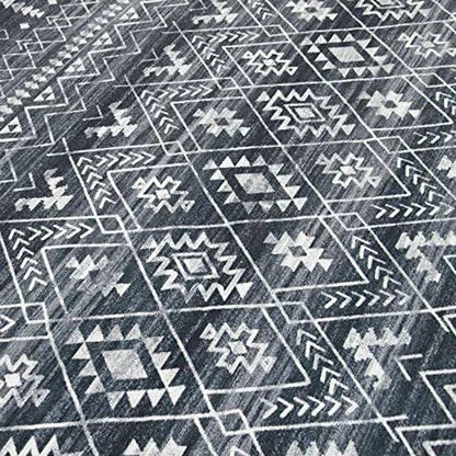 ReaLife Machine Washable Area Rug Runner - Living Room Bedroom Bathroom Kitchen Entryway Office - Padded Low Pile Stain Resistant Premium - Geometric Moroccan Diamond - Jace 2'6" x 6' - color: Jace, size: 2'6" x 6' (Rectangular)