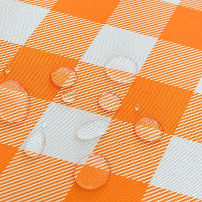 MANGATA CASA Orange Gingham Round Tablecloth-2Pcs Checkered Table Cloth Waterproof Kitchen & Table Linens-Polyester Buffalo Plaid Wrinkle Free Table Cover(Pumpkin Yellow 60" Round-2Pack) - color: Pumpkin Yellow, size: 60R inch/2 pack