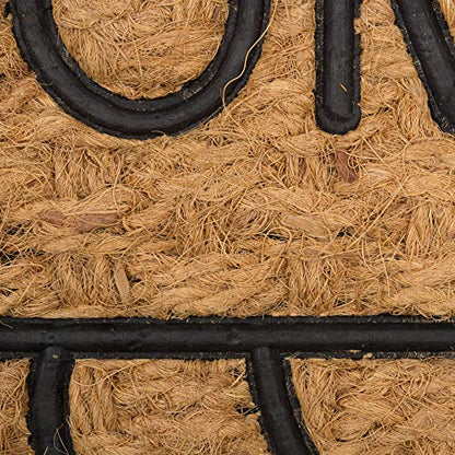DII Natural Coir Doormat Outdoor Welcome Mat, 17x29, Welcome Swirls
