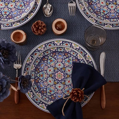 Bico Mandala Kaleidoscope Salad Plates Set of 4, 8.75 Inch Ceramic Dessert Plates for Salad, Appetizer, Side Dishes, Microwave and Dishwasher Safe, Gift for Housewarming and Thanksgiving - color: Mandala Kaleidoscope