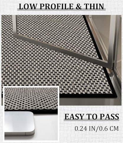 Thin Bath Mat Black Bathroom Rugs Sets 5 Pieces, Non Slip Absorbent Bath Mats Quick Dry, Woven Braided Rugs Washable, Bathroom Toliet,Bathtub - color: Black, size: 5Pieces