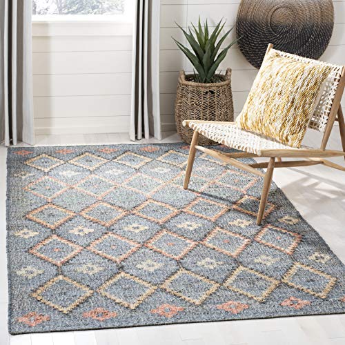 SAFAVIEH Kilim Collection Accent Rug - 4' x 6', Charcoal & Gold, Charcoal and Gold Wool Design, Ideal for High Traffic Areas in Entryway, Living Room, Bedroom (KLM753F) - color: Charcoal/Gold, size: 4' x 6' (Rectangular)