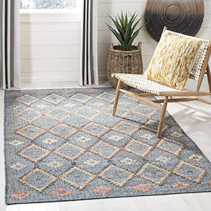 SAFAVIEH Kilim Collection Accent Rug - 4' x 6', Charcoal & Gold, Charcoal and Gold Wool Design, Ideal for High Traffic Areas in Entryway, Living Room, Bedroom (KLM753F) - color: Charcoal/Gold, size: 4' x 6' (Rectangular)