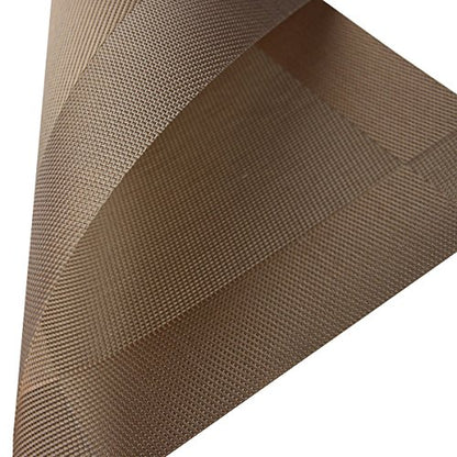 Placemats Washable PVC Placemats Plastic Wipe Clean for Kitchen Table Stain-resistand Woven Vinyl Wine Table Mats 12x18 inches Set of 4（Champagne） - color: Champagne, size: placemats set of 4