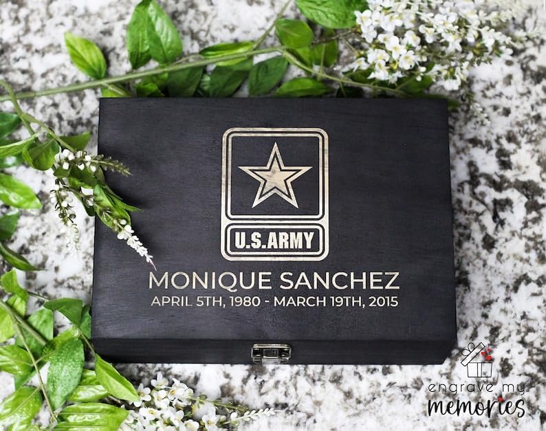 Personalized Line of Duty Memorial Keepsake Box – Custom Engraved Wooden Tribute Box for Fallen Heroes, Soldiers, First Responders, Veterans - Sympathy Gifts Storage Boxes for Medals, Flags, Photos - style: 16. Line of Duty Memorial