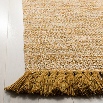 SAFAVIEH Montauk Collection Accent Rug - 2'3" x 3'9", Gold, Handmade Tassel Cotton, Ideal for High Traffic Areas in Entryway, Living Room, Bedroom (MTK610I) - color: Gold, size: 2'3" x 3'9" (Rectangular)