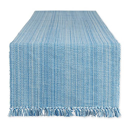 DII Variegated Tabletop Collection, Table Runner, 13x72, Light Blue - color: Light Blue, size: Table Runner, 13x72"