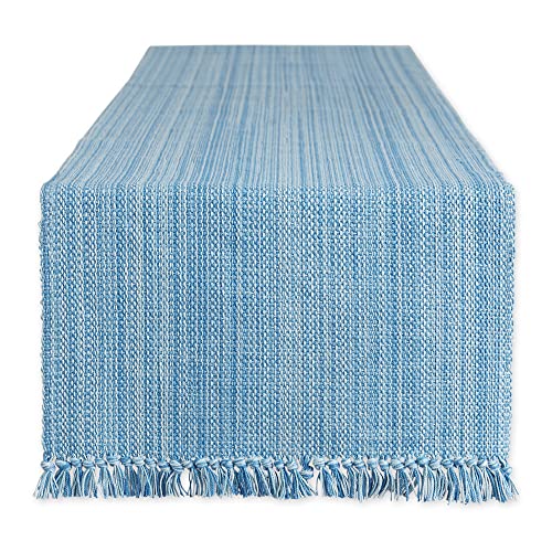 DII Variegated Tabletop Collection, Table Runner, 13x72, Light Blue - color: Light Blue, size: Table Runner, 13x72"