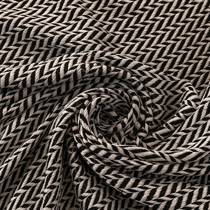 Peshtemania Premium Cotton Light Weight Boho Throw Blanket 50”x60” Gray Black and Off White for Bed Chair Couch Farmhouse Turkish Throws for Sofa Bedroom Outdoor Fall Throw Blanket Yoga Blanket - color: Black
