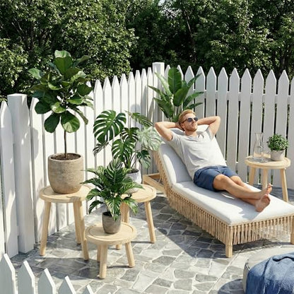 Wood Plant Stands Indoor, Single Plant Stand Modern Plant Table for Large Plants, Wooden Plant Stool Tall Plant Holder Small Round Side/End Table for Living Room Balcony Office (Light Brown) - color: Light Brown