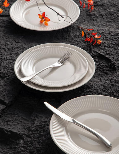 Dinnerware sets plates and bowls sets modern plates,Ceramic Dinnerware Sets,12 Pieces Porcelain Lightweight Plates,Scratch Resistant Dish Set (style - 16, 4 - Set (12pcs)) - color: style - 16