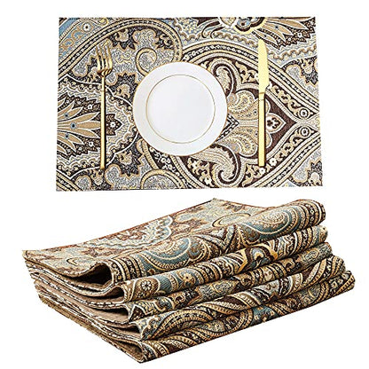 Luxury Vintage Table Runners 108 inches Long 1pc and Same Pattern placemats Set of 6pc