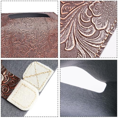 Leather Cover for Disposable Paper Hand Towel Box, Compatible with Kleenex Paper Hand Towel(1-Carved Red Cooper) - color: 1-carved Red Cooper