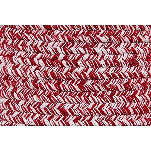 Super Area Rugs Farmhouse Braided Rug Cotton Kitchen Reversible Carpet Red & White, 20" X 40" Half Circle - color: Red & White, size: 1'8" x 3'4" (Semicircular)