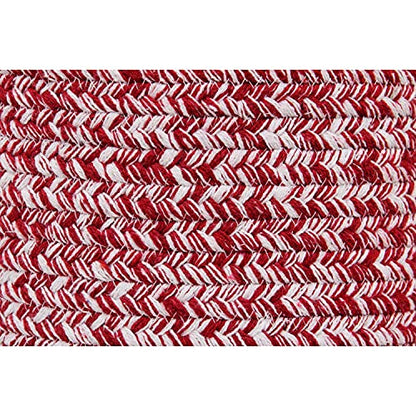 Super Area Rugs Farmhouse Braided Rug Cotton Kitchen Reversible Carpet Red & White, 20" X 40" Half Circle - color: Red & White, size: 1'8" x 3'4" (Semicircular)