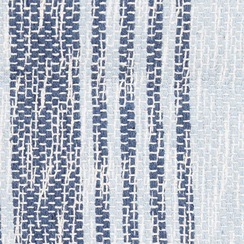 DII Woven Rag Rug Collection Recycled Yarn Variegated Rustic Stripe, 2x3', Stonewash Blue - color: Stonewash Blue