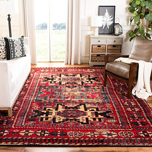 SAFAVIEH Vintage Hamadan Collection Area Rug - 8' x 10', Red & Multi, Oriental Traditional Persian Design, Non-Shedding & Easy Care, Ideal for High Traffic Areas in Living Room, Bedroom (VTH213A) - color: Red/Multi, size: 8' x 10' (Rectangular)