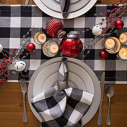 DII Buffalo Check Collection, Classic Farmhouse Cloth Napkin Set, 20x20, Black & White, 6 Piece - color: Black & White, size: 20" x 20" (Set of 6)