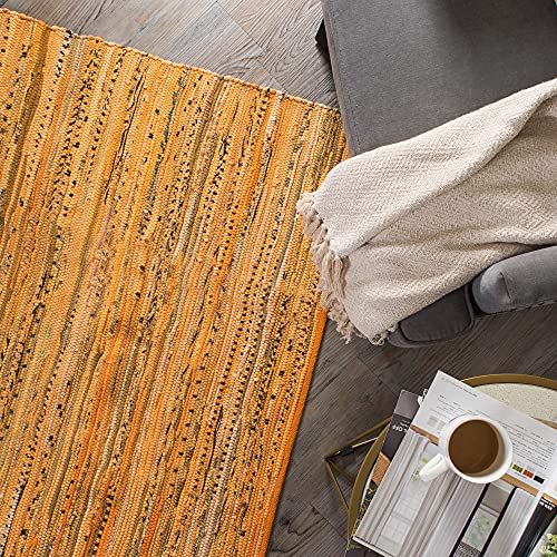 DII Chindi Home Collection Handwoven Multicolor Area Rag Run, 20x31.5, Mustard Yellow - color: Mustard Yellow, size: 1'8" x 2'8" (Rectangular)