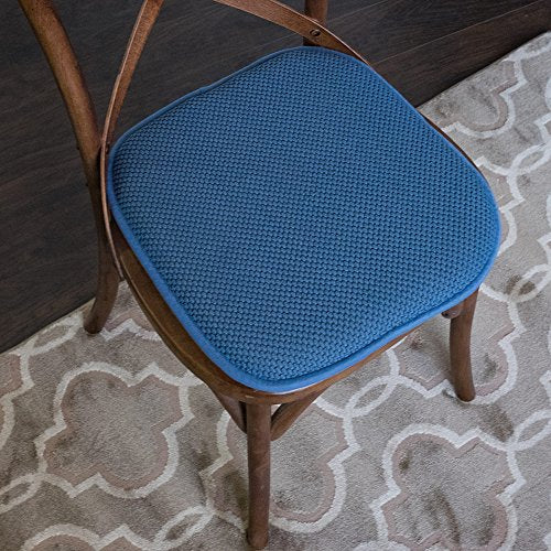 4 Pack Memory Foam Honeycomb Nonslip Back 16" x16" Chair/Seat Cushion Pad, Blue - color: Blue, size: 4 Pack