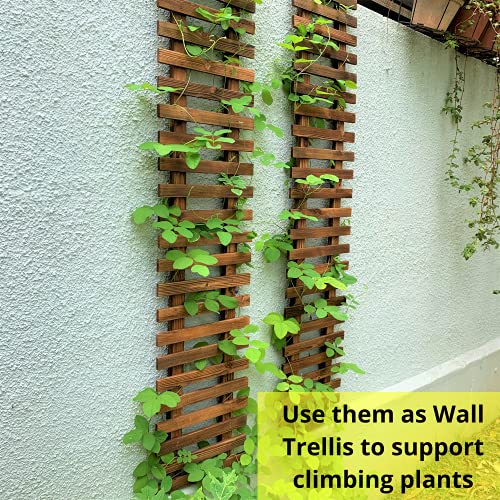 ShopLaLa Wooden Wall Planter (120cm, 2 Pack) Wooden Hanging Flower Plants | Large Outdoor Plants, Live Vertical Garden, Plant Wall Mount Flower Pot Holder Hanger Stand Green Herb Wall Decor - size: 120cm (47.2") x 2