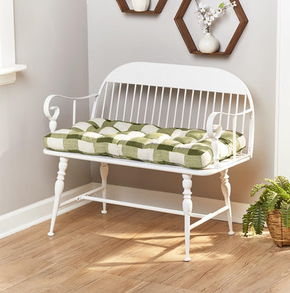 The Lakeside Collection Buffalo Check Bench Cushions - Olive