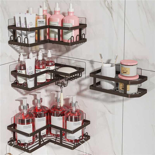 Youvip Corner Shower Caddy - Rust-Proof, Space-Saving, Easy to Install Organizer for Bathroom. Copper - color: Copper-4pc
