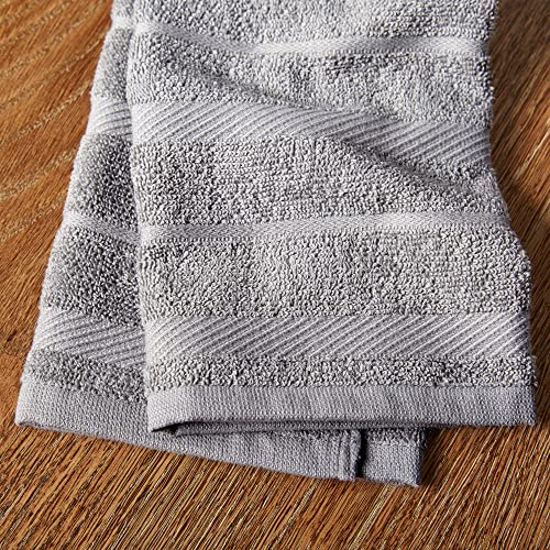 KitchenAid Albany Kitchen Towel 4-Pack Set, Grey/White, 16"x26" - color: Grey, size: 16"x26"