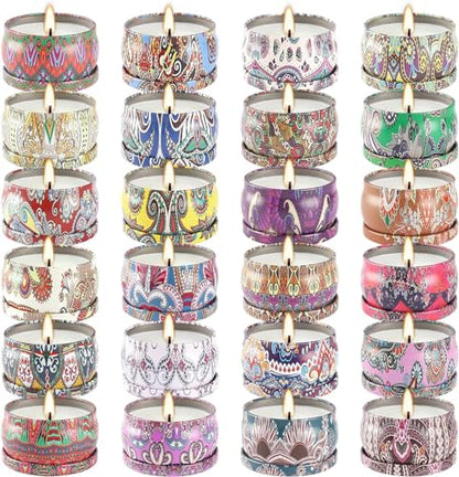 WPONSZU Scented Candles Gift Set, 2.5 oz Soy Wax Aromatherapy Candle for Home, Romantic Candles Gift for Mother Day Christmas Valentines Birthday (24 Pack) - color: Multi-Color3