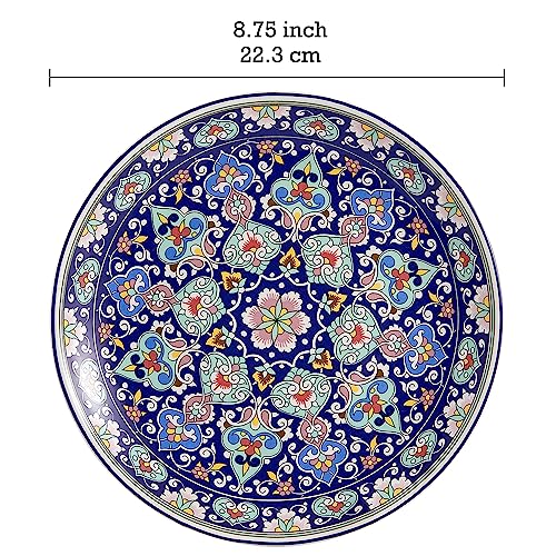 Bico Mandala Kaleidoscope Salad Plates Set of 4, 8.75 Inch Ceramic Dessert Plates for Salad, Appetizer, Side Dishes, Microwave and Dishwasher Safe, Gift for Housewarming and Thanksgiving - color: Mandala Kaleidoscope