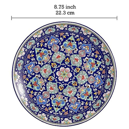 Bico Mandala Kaleidoscope Salad Plates Set of 4, 8.75 Inch Ceramic Dessert Plates for Salad, Appetizer, Side Dishes, Microwave and Dishwasher Safe, Gift for Housewarming and Thanksgiving - color: Mandala Kaleidoscope