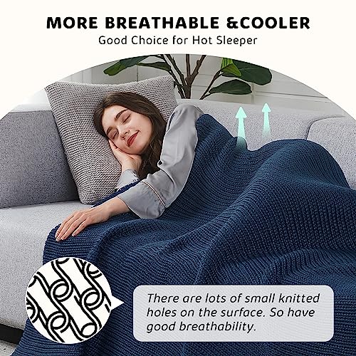 L'AGRATY Knitted Weighted Blanket - 50"x60" 10lbs Cooling Chunky Knit Heavy Blanket for Adults Braided Crochet Throw Thick Cable Yarn Knit Decorative No Beads Evenly Weighted Machine Washable | No Beads Evenly Weighted Machine Washable Chunky Braided Croc