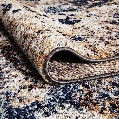 Keen Home Design Abstract Non-Shedding Runner Rug, Soft Thick Pile, 2x8 | Polypropylene High Pile, Jute Back; Ideal For Hallway, Bedside, Home Office - color: Skies Multi, size: 2'8" x 7'7" (Runner)