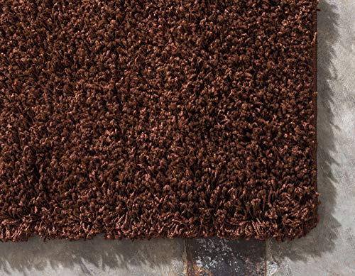 Unique Loom Solid Shag Collection Area Rug (2' x 3' 1" Rectangle, Chocolate Brown) - color: Chocolate Brown, size: 2' x 3'1" (Rectangular)
