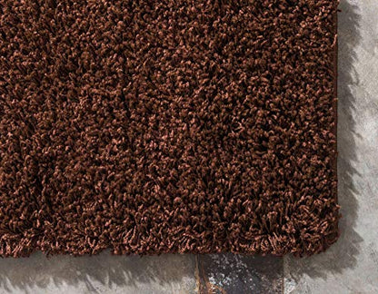 Unique Loom Solid Shag Collection Area Rug (2' x 3' 1" Rectangle, Chocolate Brown) - color: Chocolate Brown, size: 2' x 3'1" (Rectangular)