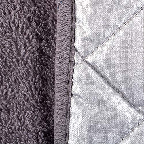 DII Basic Terry Collection 100% Cotton Quilted, Double Mitt, Gray - color: Gray, size: Double Mitt