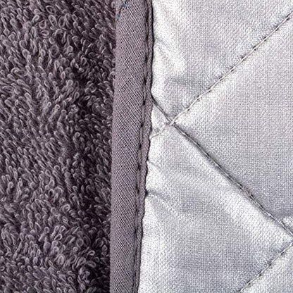 DII Basic Terry Collection 100% Cotton Quilted, Double Mitt, Gray - color: Gray, size: Double Mitt