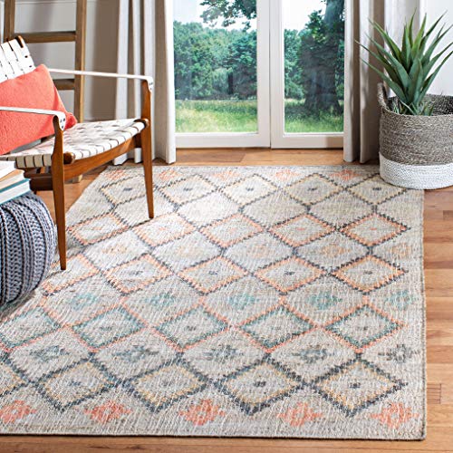 SAFAVIEH Kilim Collection Accent Rug - 4' x 6', Beige & Gold, Handmade Moroccan Boho Jute & Cotton, Ideal for High Traffic Areas in Entryway, Living Room, Bedroom (KLM753G) - color: Beige/Gold, size: 4' x 6' (Rectangular)