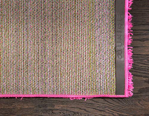 Unique Loom Solid Shag Collection Area Rug (2' x 3' 1" Rectangle, Taffy Pink) - color: Taffy Pink, size: 2' x 3'1" (Rectangular)