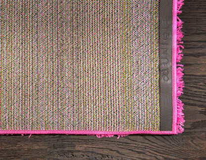 Unique Loom Solid Shag Collection Area Rug (2' x 3' 1" Rectangle, Taffy Pink) - color: Taffy Pink, size: 2' x 3'1" (Rectangular)