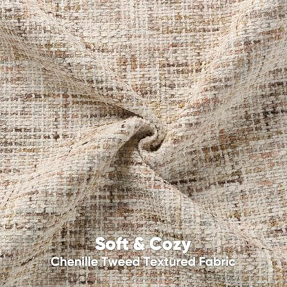 FUTEI Pack of 2 Tweed Chenille Throw Pillow Covers 20x20 Inch, Beige Brown | Premium Chenille Front/ Smooth Velvet Back,Hidden Zipper,Machine Washable,Pilling-Resistant,Colorfast, Insert Not Included. - color: Beige Brown, size: 20" x 20" (Pack of 2)
