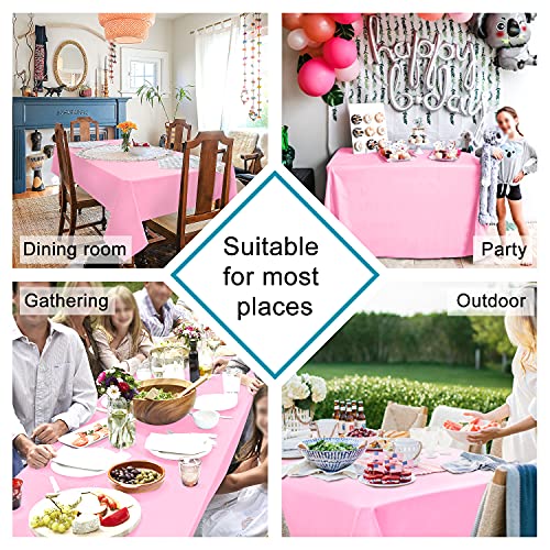 Pink Tablecloth Square, 30 x 30 Inch, 1 Pack | Waterproof, Wrinkle Resistant, Washable Fabric Table Cloth for Card Tables/Party/Dining/Spring/Wedding - color: Pink, size: 30" x 30" (Square)