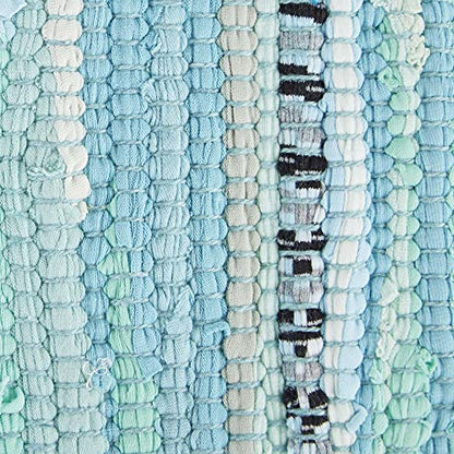 DII Chindi Home Collection Handwoven Multicolor Area Rag Rug, 20x31.5, Aqua - color: Aqua, size: 1'8" x 2'8" (Rectangular)