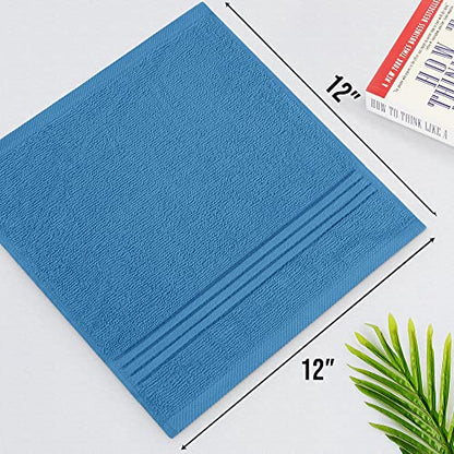 Utopia Towels 12 Pack Premium Wash Cloths, 12x12 in, Electric Blue | Highly Absorbent Soft Feel Lightweight Washcloths - Premium Ring Spun Cotton, Ideal for Bathroom, Spa, Gym & Face - color: Electric Blue