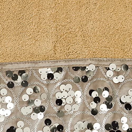 Zahari Home Sinatra 3 Piece Bathroom Towel Set Bath Towel Hand Towel Wash Cloth Absorbent, Champagne - color: Champange