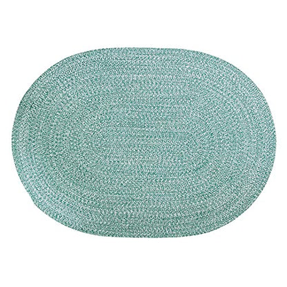 Super Area Rugs Farmhouse Braided Rug Cotton Kitchen Reversible Carpet Light Green & White, 2' X 3' Oval - color: Light Green & White, size: 2' x 3' (Oval)